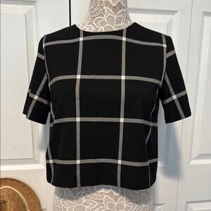 Banana Republic Black and White Plaid Blouse